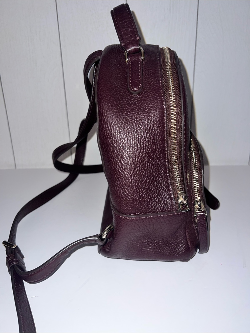kate spade Mini Pebbled Leather Backpack in Burgundy - Picture 2 of 9
